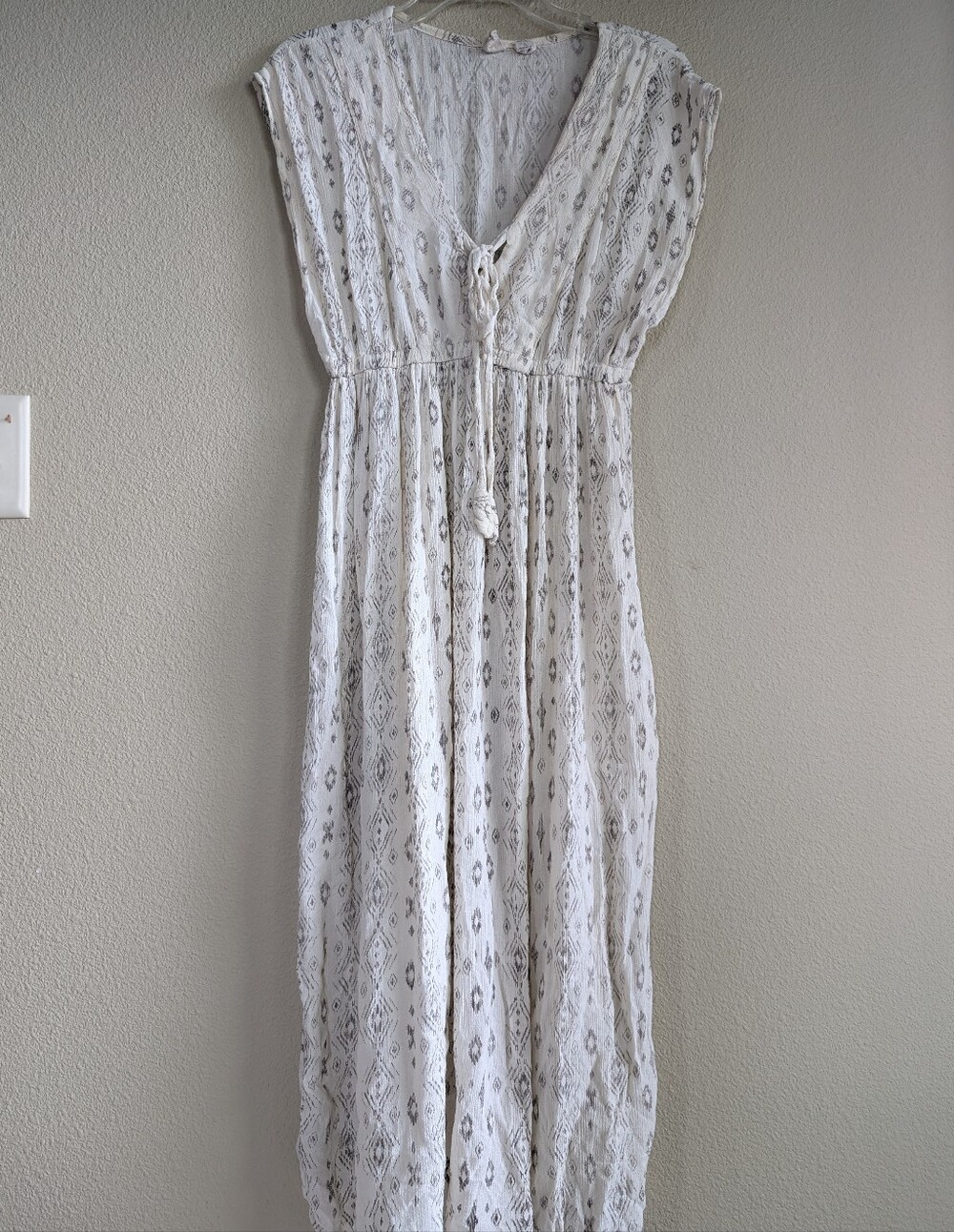 Beach By Exist Cream and Black Boho Beachy Swim Coverup